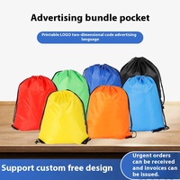 Sac à dos personnalisable à cordon en polyester amical OEM pliable et logo imprimé pour la publicité promotionnelle