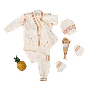 Conjunto <span class=keywords><strong>de</strong></span> Suéter <span class=keywords><strong>de</strong></span> Cinco Piezas para Bebé Recién Nacido 2026, Tejido <span class=keywords><strong>de</strong></span> Algodón Puro con Tratamiento Suavizante - Product Image 3