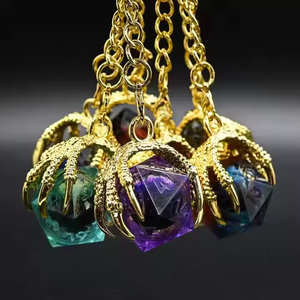 Exquisito D20 Liquid Dragon Eye Random Bulk DND Dice Resina Metal Llavero para juegos <span class=keywords><strong>de</strong></span> rol - Product Image 1