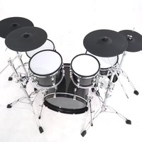 Kit de batterie électronique cinq fûts et quatre cymbales, pads en mesh double zone, simulation de batterie, version modulaire compatible Roland