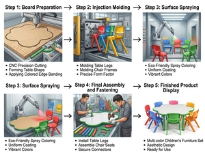 Kindergarten Preschool Education Furniture 6-Seater <strong>Plastic</strong> <strong>Table</strong> <strong>and</strong> <strong>Chairs</strong> Flower Shape <strong>Table</strong> <strong>and</strong> <strong>Chairs</strong> - Product Image 2