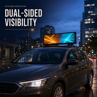 Pantalla LED Publicitaria para Techo de Taxi, P5 a Todo Color, 960*320mm, Montaje Tipo Soporte