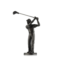 Figurine de trophée de golf miniature 3D en fonte mate finition étain antique