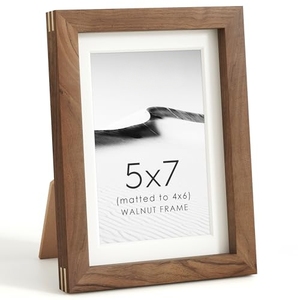 Modern Simple <strong>5</strong> <strong>X</strong> 7 Wooden <strong>Frame</strong> Natural Walnut Wood Photo Collage <strong>Frame</strong> with HD Tempered Glass - Product Image 1