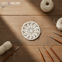 EG07075 15CM Sous-verres et sets de table en dentelle de coton au crochet faits main, style campagnard, écologiques, lavables, personnalisables, en promotion