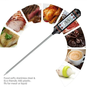 Thermomètre numérique <span class=keywords><strong>pour</strong></span> viande, thermomètre alimentaire à lecture instantanée avec sonde en acier inoxydable <span class=keywords><strong>pour</strong></span> cuisine, barbecue, grill, lait, bière, cuisine - Product Image 6