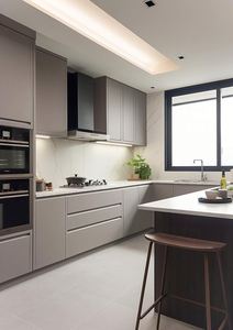 Armarios de cocina modernos de diseño libre con manijas de cierre suave, cajones automáticos hechos en China - Product Image 4