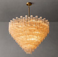 Lustre design moderne pour plafond haut, lampe suspendue décorative pour salon, salle à manger, maison, luminaire suspendu en verre