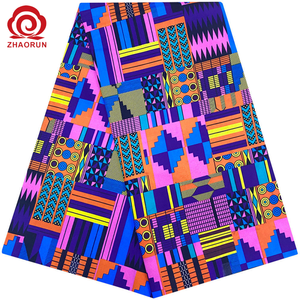 ZHAORUN prix usine conteneur 1-1.9yard <span class=keywords><strong>Coupon</strong></span> cire Polyester Stock africain Ankara impression tissu Pagne pour robe - Product Image 5