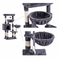 Arbre à chat multi-niveaux en sisal avec double panier en peluche, directement de l'usine