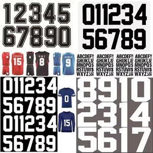 <span class=keywords><strong>Numeri</strong></span> <span class=keywords><strong>e</strong></span> Lettere per Maglie da Calcio, Design per Trasferimento a Caldo DTF, Etichette Adesive per Squadre - Product Image 1