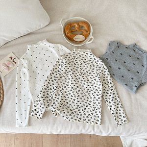 <span class=keywords><strong>Maglietta</strong></span> a Maniche Lunghe con Stampa Integrale a Pois per Ragazze, Autunno 2025, Casual, Traspirante, in Poliestere/Cotone, Collo Tondo - Product Image 4