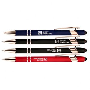Rose Gold Customize Logo for Smart Furniture Stylus Printed Brand Soft Touch Metal Ballpoint Promotion <b>Pen</b> - Product Image 1
