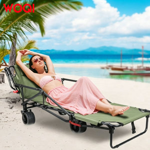 Silla de <span class=keywords><strong>Playa</strong></span> 2 en 1 WOQI con Ruedas, <span class=keywords><strong>Tumbona</strong></span> Plegable, Silla de <span class=keywords><strong>Playa</strong></span> con <span class=keywords><strong>Carrito</strong></span> Integrado para Exteriores - Product Image 5