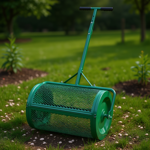 Esparcidor de Compost de 24 Pulgadas de Ancho, Acero Resistente, para Jardín, con Mango de Empuje y Arrastre, Altura Ajustable - Product Image 2