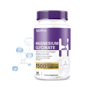 Capsules de glycinate de <span class=keywords><strong>magnésium</strong></span> OEM 1500 mg avec multivitamines D3 et <span class=keywords><strong>B6</strong></span> pour soutenir le sommeil et le système nerveux, capsules végétaliennes non-OGM - Product Image 1