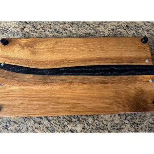 Resina epossidica nera, stile fiume, tavola di salumi di quercia - Product Image 5