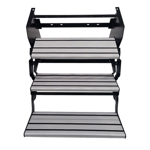 Marchepied pour <span class=keywords><strong>camping</strong></span>-<span class=keywords><strong>car</strong></span> en gros, capacité de charge de 200 kg, marchepied triple en aluminium robuste, pliable manuellement, trois niveaux, pour <span class=keywords><strong>camping</strong></span>-<span class=keywords><strong>car</strong></span>, fourgon aménagé - Product Image 2