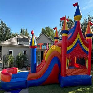 Castillo Inflable Comercial con Tobogán, Casa de Brinco Húmeda/Seca con Piscina para Fiestas y Entretenimiento - Product Image 1