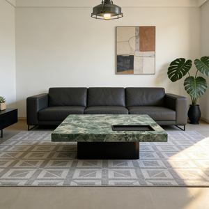 Mesa de Centro Moderna de Mármol Verde, Mesa Rectangular de Piedra Natural de Lujo, Mueble Grande de Estilo Italiano para Sala de Estar - Product Image 5