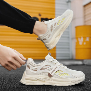 Factory Direct Breathable Honeycomb Mesh Soft Splicing Upper Matching Woven Shoelace Metal Anti-rust Eyelets Chunky <strong>Trainers</strong> - Product Image 2