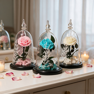 La <span class=keywords><strong>Bella</strong></span> <span class=keywords><strong>y</strong></span> la <span class=keywords><strong>Bestia</strong></span>, <span class=keywords><strong>Rosa</strong></span> Preservada en Cúpula de Cristal, <span class=keywords><strong>Rosa</strong></span> Eterna en Campana de Cristal para San Valentín, Aniversario, Decoración del Hogar, Regalo, Venta al por Mayor - Product Image 5