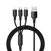 Nuevo Cable de Carga 3 en 1 de Alta Calidad, 1m 2m, Trenzado de Nailon, USB-C a C, Carga Rápida, MICR5PIN para Teléfono, Computadora, iOS