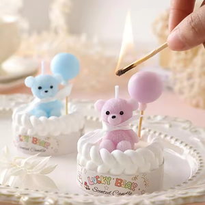 Velas Aromáticas de Cera de Soja con Forma de Oso, Creativas y Lindas, en Frascos de Yeso, Hechas a Mano, para Decoración del Hogar, Venta al Por Mayor - Product Image 6