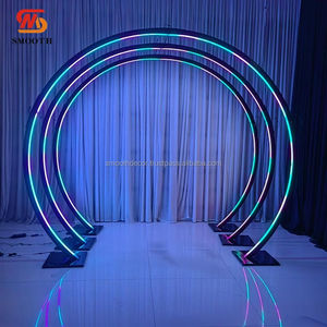 SMOOTH Iron Wedding Backdrop with RGB LED Lights and <b>Mirror</b> Design Customizable Size & Color for Stage Events - Product Image 5