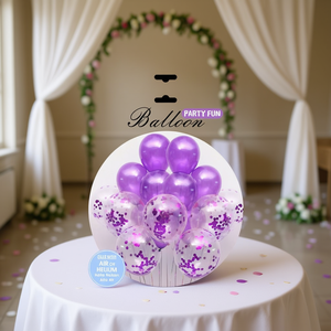 Balloon <b>Party</b> Fun 12-Inch <b>Purple</b> Confetti Balloons Set For Wedding Birthday Baby Shower <b>Decorations</b> - Product Image 2