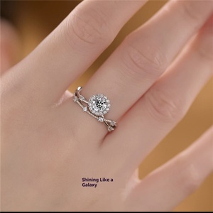 Werkseitig angepasste Großhandel Silber S925 Canruo Xinghe Ring Moissan ite <span class=keywords><strong>50</strong></span> beleuchtete Schneid spitze - Product Image 5