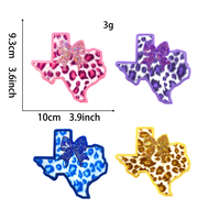 Moda lujo leopardo estampado Texas mapa herradura bordado lentejuelas insignia arco parche para sombreros con estilo