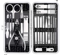 Ensemble de manucure Kit de coupe-ongles professionnel 18 pièces outil de soin des ongles de manucure en acier inoxydable pour salon à domicile