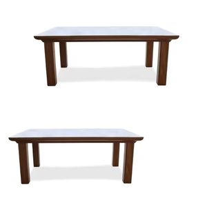 Juego de mesa de comedor minimalista moderno Maha, madera de teca de alta calidad con marco sólido para decoración de hogar y hotel - Product Image 1
