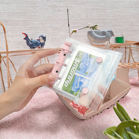 Wenshun Mini classeur à 3 anneaux en PVC transparent et métal A7 A8 Organiseur de documents à feuilles mobiles Couverture de carnet scolaire