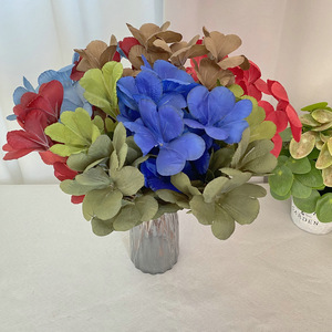 Fleurs artificielles Queyiyi, fleurs de magnolia, 48 cm, décoration de mariage, décoration intérieure, fausses feuilles vertes - Product Image 2