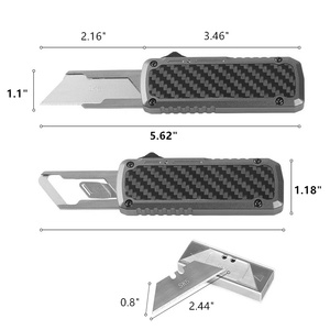 Cuchillo Multiusos Automático con Mango <span class=keywords><strong>de</strong></span> Aluminio y Fibra <span class=keywords><strong>de</strong></span> Carbono, Cuchilla <span class=keywords><strong>de</strong></span> Acero al Carbono SK5, Botón <span class=keywords><strong>de</strong></span> Empuje, Cambio Rápido <span class=keywords><strong>de</strong></span> Cuchillas - Product Image 3