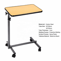 Mesa de Cama Ajustable en Altura, Mesa Auxiliar Móvil con Ruedas, Escritorio para Portátil para Uso Médico, Hospitalario y Doméstico