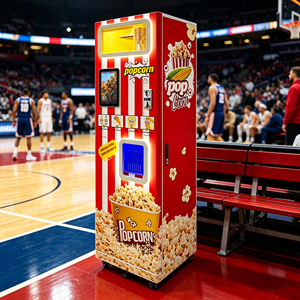 Distributeur automatique intelligent de 32 pouces, machine à popcorn en libre-service 24h/24, multi-paiements, équipement vertical pour la préparation de popcorn pour les cinémas - Product Image 1
