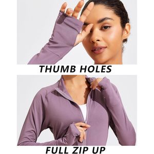 FOXA Women's Full Zip Athletic <b>Jacket</b> <b>Lightweight</b> Quick Dry <b>Running</b> Wear Slim Fit Thumb Holes Spring Sport Coat - Product Image 3
