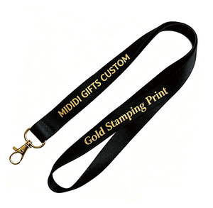 Lanière en polyester personnalisée avec logo en feuille d'or et crochet métallique doré, lanière en polyester pour <span class=keywords><strong>carte</strong></span> PVC - Product Image 6