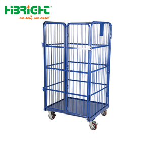 Contenedor de Paletización Enrollable Apilable de Acero Galvanizado, Carro Logístico, Jaula de Almacenamiento Móvil que Ahorra Espacio para Supermercados - Product Image 5