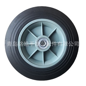 10 Inch Rubber Solid Wheels For Handcart <b>Tool</b> <b>Cart</b> Caster Industrial Silent Operation Firm Tread No Brake Bolt Hole Type - Product Image 5