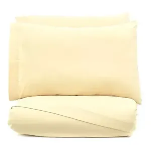 Set di Lenzuola Doppie Vianney Beige 100% Cotone 250Tc Antipiega per Uso Domestico 4 Pezzi - Product Image 5