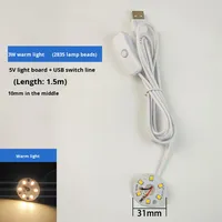 Modules LED 31mm/50mm 5V USB, alimentation USB, couleur unique, double couleur, sept couleurs, carte source lumineuse, câble de commutation, LED basse tension