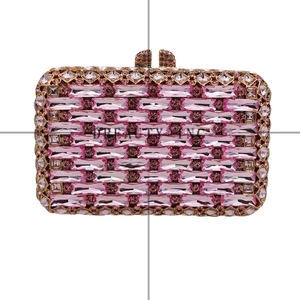 Sac de soirée élégant pour femme avec cristaux carrés, pochette à strass étincelants, sac à bandoulière brillant pour le Nouvel An et les sorties nocturnes - Product Image 1