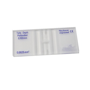 Chambre de comptage sanguin en verre ultra améliorée <span class=keywords><strong>Neubauer</strong></span> pour analyse de sang en laboratoire avec profondeur de ligne lumineuse de 0,5 mm - Product Image 5