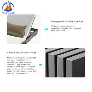 Nuevos muebles de playa de lujo <span class=keywords><strong>Mesa</strong></span> de jardín de aluminio 80 cm Más 4 sillas Patio italiano Piscina Sillas de playa de aluminio con visera - Product Image 5