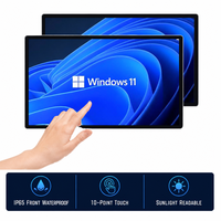 Monitor Industri Terintegrasi dengan Panel Depan IP65, Layar Sentuh Kapasitif 10 Titik, Tahan Sinar Matahari, Bezel Tipis