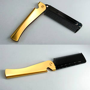 Peigne métallique personnalisé à double fonction, pour hommes, en acier inoxydable, portable, ouvre-bouteille de bière - Product Image 3